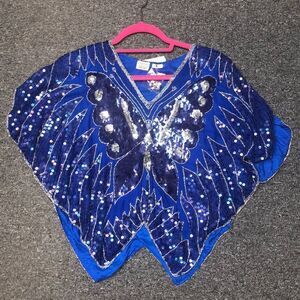 Elegance Sequined butterfly vintage top